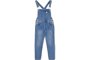 TMK Salopette di Jeans da Ragazze Tuta di Denim Abbigliamento da Lavoro in Jeans Strappati Casual per Bambini E Bambine cod.7040