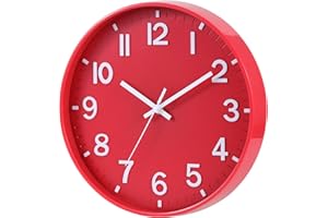 SIN&MI 12 Inch Wall Clock Silent Large Wall Clocks for Living Room Office Home Kitchen Decor Modern Style Easy to Read