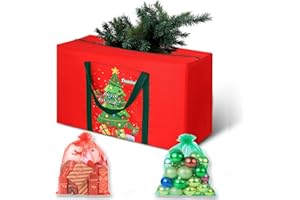 STORHOMIE Christmas Tree Storage Bag 2-3FT 600d Oxford Fabric Small Christmas Tree Bag 3FT for Ornament Storage 85 X 45 X 25cm with 2 Christmas Decoration Storage Bag 30X40cm
