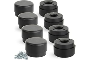 F!XBL Nóżki meblowe regulowane nóżki do mebli, Ø 55 mm, wysokość 23-35 mm, zestaw 8 nóżek meblowych, okrągłe, czarne