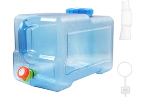 TIHOOK Water Container with Tap, Portable Camping Water Container, BPA-Free Drink Water Carrier, Easy Clean Water Tank, for Home, Camping Outdoor, Party, Van, RV, School, Emergency