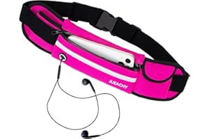 Jueachy Running Belts for Women Waterproof Fanny Pack Running Waist Pouch Phone Holder Adjustable Sports Money Belt with Headphone Port