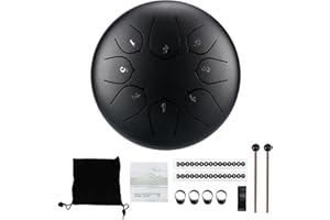 Ketilrub Steel Tongue Drum - 6 Pollici 8 Note Tamburo Handpan percussioni strumenti musicali - borsa - libro di musica e mazzuolo - utilizzato per la meditazione yoga guarigione