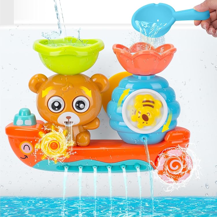 Jouet De Bain Ventouse Tuyaux Folies Girafe - Circuit D'Eau Bébé 10 Mois+, Avec Activités Et Carte Tigre