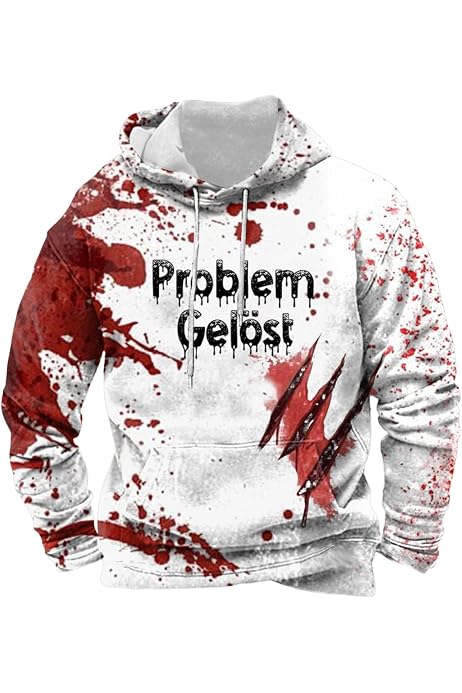 Sweat à Capuche Halloween Femme - Sanglant, Oversize, Manches Longues, En Polyester, Idéal Pour Déguisement Et Fêtes
