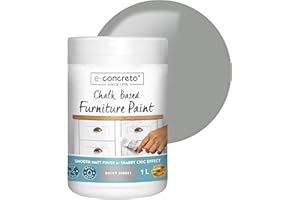 E-CONCRETO Farba kredowa do mebli | szara | Rocky Sorbet 1L + mieszadło | farba kredowa | idealna do stylu shabby chic, szybkoschnąca