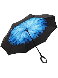 SIEPASA Parapluie Inversé Double Couche Avec Poignée C - Anti-UV, Imperméable, Coupe-Vent, Idéal Voiture Et Pluie Extérieure