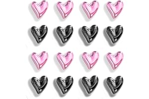 Janlifian 16PCS Pink Fridge Magnets Cute Love Heart Decorative Magnets Mini Small Black Refrigerator Magnets Home Kitchen Magnet Set Colorful Magnetic Decoration For Office Whiteboard