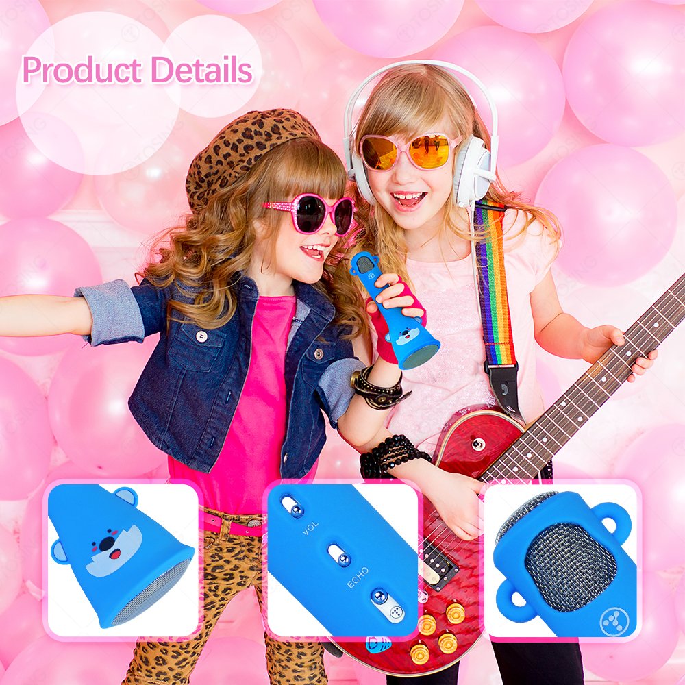 TOSING x3 Karaoke Microphones per bambini Microfono senza fili miglior regalo per ragazzi e ragazze compleanno 2018-Kids… - immagine 4