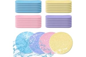 PAEFIU Lot de 48 éponges faciales douces et réutilisables pour les soins de la peau (jaune, rose, violet, bleu)
