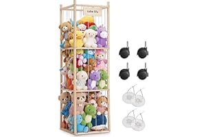CUBE LIFE Porta Peluche per Bambini, Porta Peluche Verticale, Organizzatore Per Portaoggetti Per Animali，Grande Capacità, Risparmiare Spazio, per la Sala Giochi, Asilo Nido, Camera da Letto, 3 Ripiani