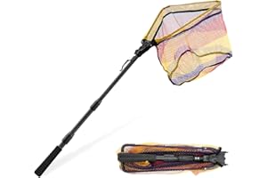 KOMCLUB Guadino Pesca Telescopico 1.1M, Retino da Pesca di Atterraggio Telescopica, Retino in Gomma Guadino Gommat, Retino da Pesca Pieghevole Estensibile, Accessori per Adult Bambini Stagno Lago