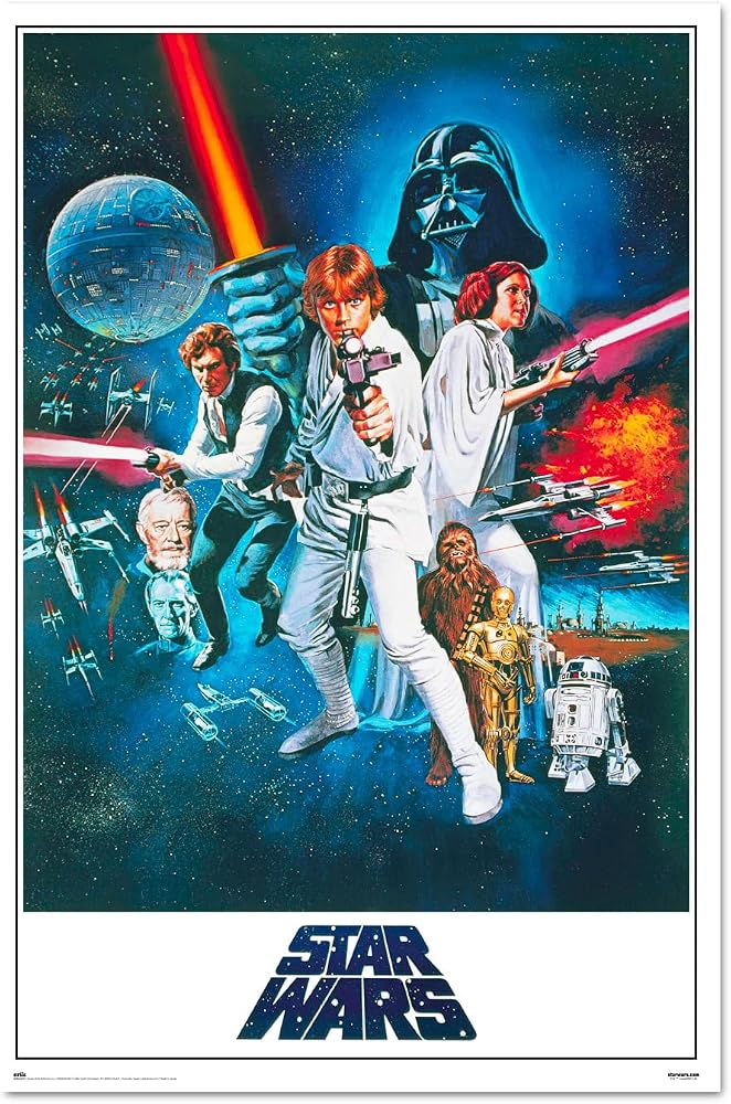 Grupo Erik Resmi Star Wars Classic Star Wars Posteri – 91 x 61,5 cm – Rulo halinde gönderim – Havalı poster – Sanat posteri – Poster & Baskılar – Duvar posteri