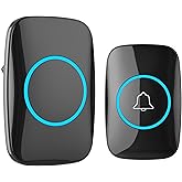 Trojan Trade Wireless Doorbell Led Lighted Doorbell with Remote Control Loud Long Distance - Logo-Free Design (1 Button