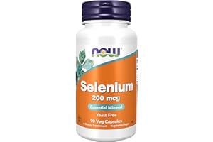 Now Foods, Selenium, 200 mcg, 90 vegan Capsules, Testé en Laboratoire, Oligo-élément, Sélénium, Sans Gluten, Sans Soja, Végétarien