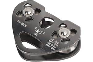 ‎VGEBY VGEBY Zipline Pulley, Hochfeste Tragbare Doppel-Trolley-Aluminium-Pulley-Kletterrolle für Bergsteigen