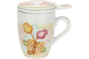 THUN - Tisaniera - Linea Grace, Home Is Where Your Family Is - Cucina, caffè al Volo - Porcellana - Ø 8,5 cm; 12 cm h, 300 ml