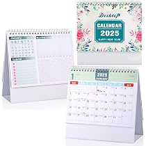Calendrier De Bureau 2025-2026 AEYAKA - Format 20x20,5 Cm - De Septembre 2025 à Décembre 2026 - Vue Mensuelle, Pages Lignées, Spirale - Allemand