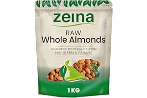 ZEINA LOVE OUR FOOD Zeina California Raw Almonds Extra No.1 (1Kg) - Vegan and Kosher Approved Healthy Snack High in Fibre, Minerals, Vitamin E