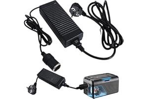QLOUNI Adaptateur Secteur pour Voiture, Adaptateur Onduleur 10 A 120 W avec Prise Allume-Cigare de 2,65 m, Convertisseur de Tension AC vers DC 240 V à 12 V, pour Réfrigérateurs de Voiture, Gonfleurs de Pneus