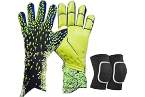 ChicSolis Torwarthandschuhe Kinder & Jugendliche mit Knieschoner: Junior Unisex Fußball Torwarthandschuhe Erwach Fußballhandschuhe - Tragbarkeit & Super Halt