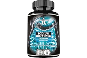 ‎APOLLO'S HEGEMONY Sodium Butyrate 570 mg (30% Buttersäure), 240 vegane Kapseln, 8 Monate Vorrat, Natriumzusatz zur Unterstützung der Regeneration der Darmbarriere und der allgemeinen Darmgesundheit - Apollo's Hegemony