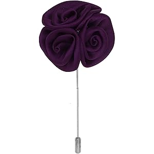 Peluche Ranunculus Flower - Beige Colored Brooch/Lapel Pin for Men