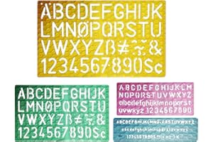 MELEBELLOT Alphabet Buchstaben-Stencil, 4 Stück, wiederverwendbar, Buchstaben, Alphabet, Kunststoff, Number & Buchstaben, Schablonen, Zeichnung Lineal für Kinder, Malen zum Lernen
