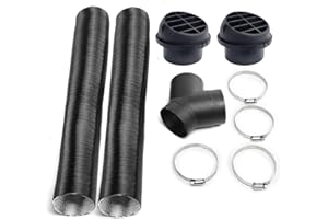 ANBOO 75mm Air Diesel Heater Set Diesel Heater Exhaust Pipe Heater Car Auto Pipe Ducting Y Branch Warm Air Outlet Vent Kit 2pcs 75mm Pipe + 4 Clips (Y-Type)