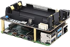 Geekworm Raspberry Pi UPS, X728 V2.5 (MAX 5.1V 6A) 18650 UPS with Power Loss Detection & Auto On & Safe Shutdown & Buzzer for Raspberry Pi 4 8GB/4GB/2GB/3B+/3B/2B