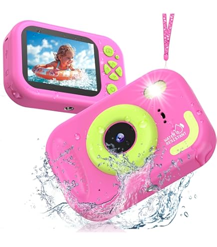 ULEWAY Kinderkamera, 1080P Kinder Kamera Unterwasser, Digitalkamera Unterwasserkamera mit 2,4 Bildschirm,32GB SD-Karte,10M/32.8FT Fotoapparat Spielzeug Geschenk für Kinder 3-12 Jahre