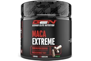GEN GERMAN ELITE NUTRITION Gélules de Maca Extrême - 365 gélules - Haute dose avec 30.000mg par portion journalière - Extrait spécial 10:1 - Vegan - German Elite Nutrition