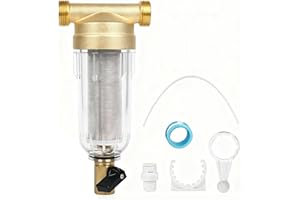 MOCOLI Ausspülbarer Feinfilter, vorfilter, Wasserhahn Wasserfilter Wasser, Vorfilter Sedimentfilter, Spin Down Sediment Wasserfilter, für Brunnenwasserschlauch Sedimentfilter(3/4")