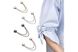 FloralGrace 4 pinzas magnéticas multifuncionales para ropa, fuertes imanes de hijab con cadena, broche magnético sin aguja para cárdigan, puños