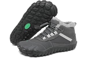 SAGUARO Barefoot Scarpe Invernali Bambini Leggeri e Antiscivolo con Foderato Caldo - Will Ⅰ, 25-36