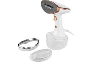 ‎SENCOR Sencor Dampfglätter, Tragbares Bügeleisen Kraftvoll und Schnell mit 1600W, 320ml mit Automatischer Abschaltung Keramiksohle, Vertikales Dampfbügeln, Steamer Perfekt für Reisen, Zuhause, Büro, Gold