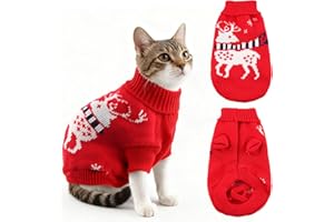 Himissy Maglioncino Gatto, Vestito Natale Gatto, Maglione a forma di Gatti, Vestito per Gatti Natalizio, Vestito Cane Taglia Piccola, per Calore Invernale (I, M)