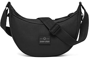 Johnny Urban Bolso Bandolera Mujer Hombres Negro - Ally Small - Half Moon Bag - Bolso Riñonera de Media Luna - Bolso Pequeño Redondo con Correa Ajustable - Repelente al Agua