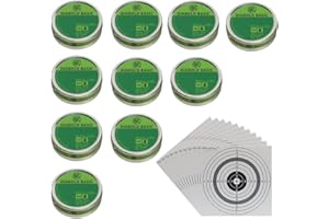 SHOOT-CLUB24 Luftgewehr Diabolo RWS Basic Line Flachkopf Diabolos, Kal. 4,5 mm, 5.000 Stück + 10 original ShoXx.® Shoot-Club Zielscheiben mit 250 g/m²