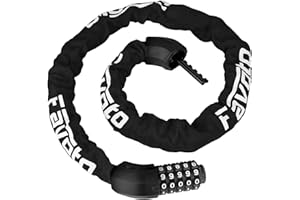 Favoto Chaîne Antivol Vélo à Code, Cadenas à Vélo Pliante, Serrure à Combinaison de 5 Chiffres Haute Sécurité pour Bicyclette, Moto, Scooter, Cyclisme d'Extérieur, 94cm Noir
