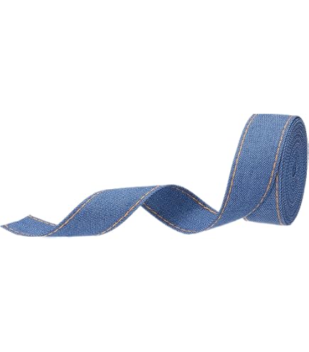 Nastro Denim Blu Da 10 Metri - Larghezza 4 Cm, Tessuto Cucito Per Fai Da Te, Fiocchi, Fermagli Per Capelli E Decorazioni