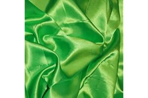 DISCOUNT FABRICS LTD Flo Lime Silky Satin Fabric by The Meter Polyester 150cm 60 Inch Wide