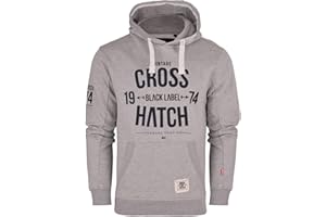 Crosshatch Mens Designer Casual Hooded Fleece Sweatshirt Jacket Overhead Pullover