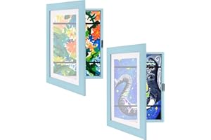 BestYiJo 2 Stück Bilderrahmen Kinderzeichnungen A4 für 150 bilder, A4 Kunstfotorahmen für Kinder Bilder, Kinder Kunstrahmen Frontöffnung, Wand Tischbilderrahmen, Children Art Projects Kids Art Frames