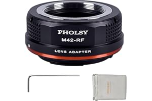 PHOLSY Adattatore di Montaggio Lente Compatibile con Obiettivi M42 42mm e Corpo Fotocamera Canon RF, EOS R, R6 Mark II, R7, R8, R10, EOS R3, EOS R5, EOS R5C, EOS R6, EOS R, EOS RP, EOS R50