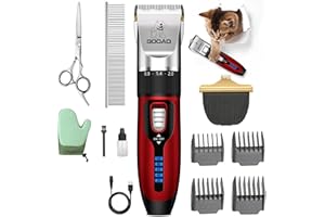 Gooad Cat Clippers for Matted Hair, Cat Grooming Kit, Cordless Cat Shaver for Long Hair, Low Noise Paw Trimmer, Cat Hair Trimmer for Grooming,Quiet Pet Hair Clippers Tools for Cats Dogs (Red)