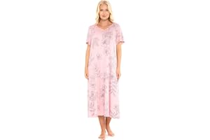 Suzy & Me Ladies Long Plus Size Luxury Soft Touch Jersey Nightshirt