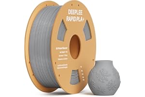 DEEPLEE Filament PLA+ Rapide Gris 1kg de 1.75 mm Filament PLA Plus Haute Vitesse avec Précision de +/- 0,02 mm 1 Bobine pour Imprimantes 3D FDM