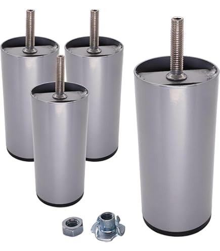 Lot De 4 Pieds De Meubles En Métal Avec Boulon M8