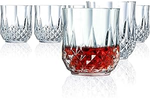CREATABLE Cristal d´Arques, Longchamp verre de whisky 320ml, sans repère de remplissage, 6 Verres